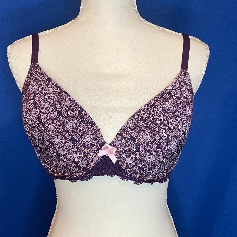 Adore Me Purple Print Bra Size: 38C